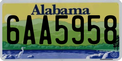 AL license plate 6AA5958