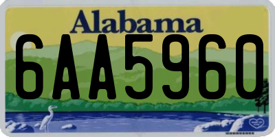 AL license plate 6AA5960