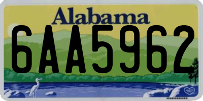 AL license plate 6AA5962