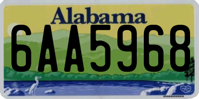 AL license plate 6AA5968
