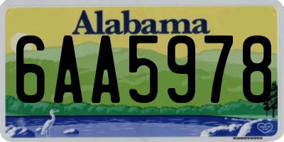 AL license plate 6AA5978