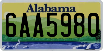 AL license plate 6AA5980