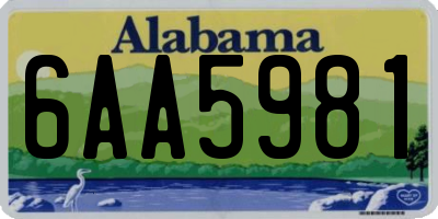 AL license plate 6AA5981