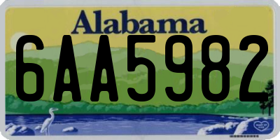 AL license plate 6AA5982