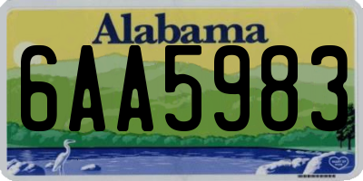 AL license plate 6AA5983