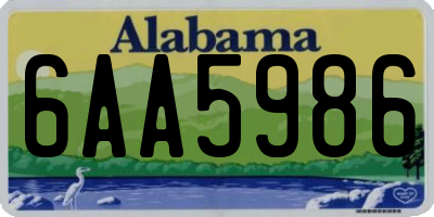 AL license plate 6AA5986