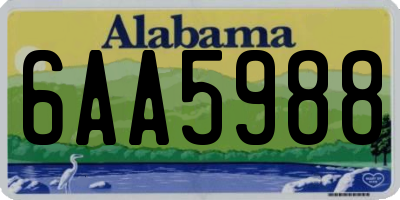 AL license plate 6AA5988
