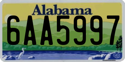 AL license plate 6AA5997