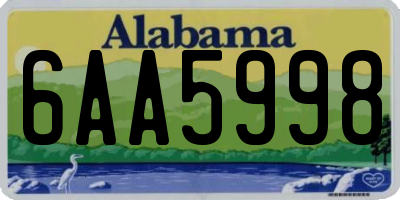 AL license plate 6AA5998
