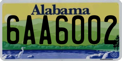 AL license plate 6AA6002