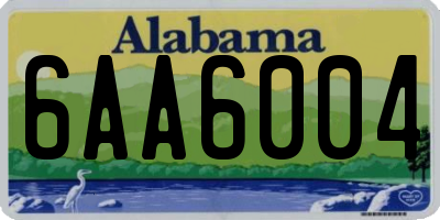 AL license plate 6AA6004