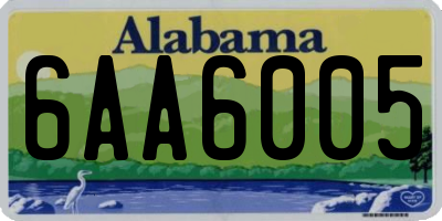 AL license plate 6AA6005