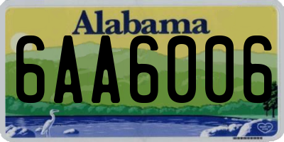 AL license plate 6AA6006