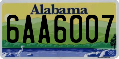 AL license plate 6AA6007