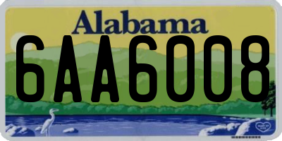 AL license plate 6AA6008