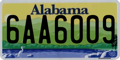 AL license plate 6AA6009