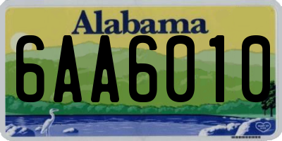 AL license plate 6AA6010