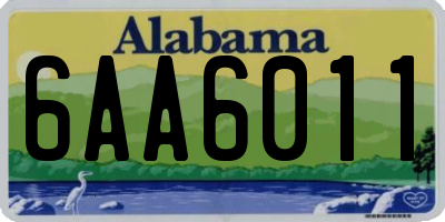 AL license plate 6AA6011