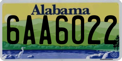 AL license plate 6AA6022