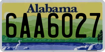 AL license plate 6AA6027