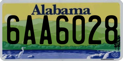 AL license plate 6AA6028