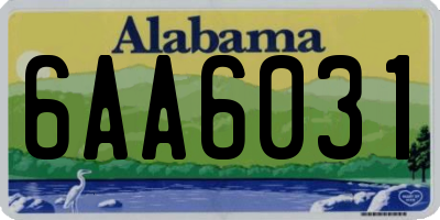 AL license plate 6AA6031