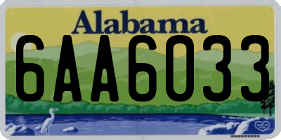 AL license plate 6AA6033
