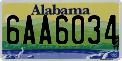 AL license plate 6AA6034