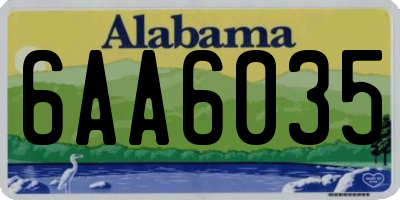 AL license plate 6AA6035
