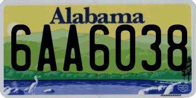 AL license plate 6AA6038