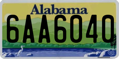 AL license plate 6AA6040