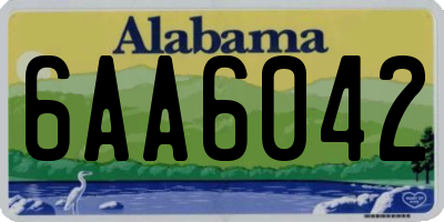AL license plate 6AA6042