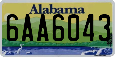 AL license plate 6AA6043
