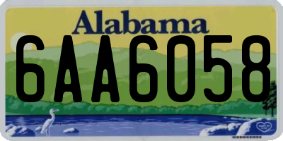 AL license plate 6AA6058