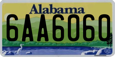 AL license plate 6AA6060