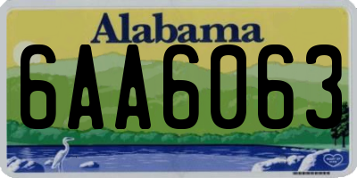 AL license plate 6AA6063