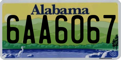 AL license plate 6AA6067