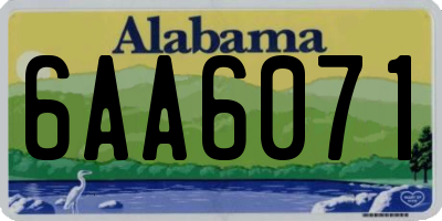 AL license plate 6AA6071