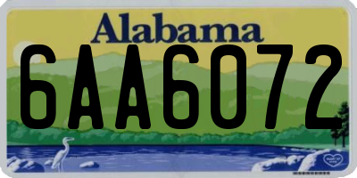 AL license plate 6AA6072
