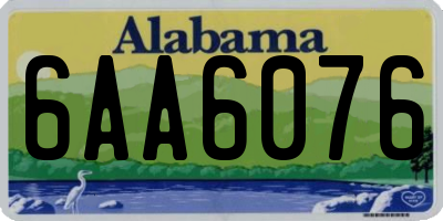 AL license plate 6AA6076