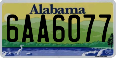 AL license plate 6AA6077