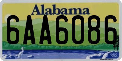 AL license plate 6AA6086