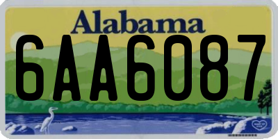 AL license plate 6AA6087
