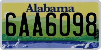 AL license plate 6AA6098