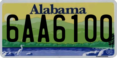 AL license plate 6AA6100