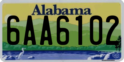 AL license plate 6AA6102