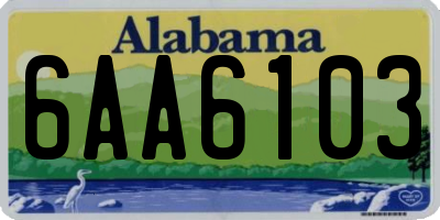 AL license plate 6AA6103