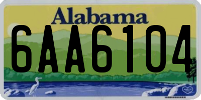 AL license plate 6AA6104