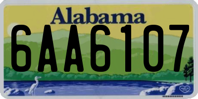 AL license plate 6AA6107