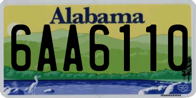AL license plate 6AA6110
